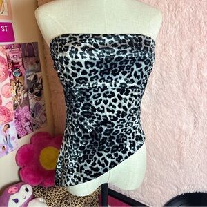 Leopard Asymmetrical Tube Top